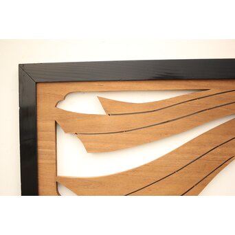 黒枠 マトイ木彫欄間 2枚1組　R2552YD 