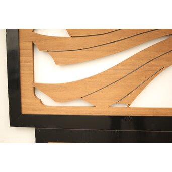 黒枠 マトイ木彫欄間 2枚1組　R2552YD 