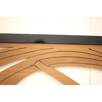 黒枠 マトイ木彫欄間 2枚1組　R2552YD 