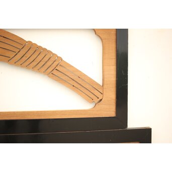 黒枠 マトイ木彫欄間 2枚1組　R2552YD 