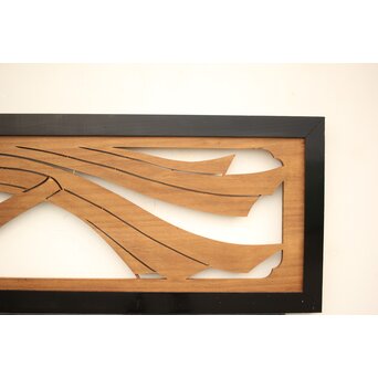 黒枠 マトイ木彫欄間 2枚1組　R2552YD 