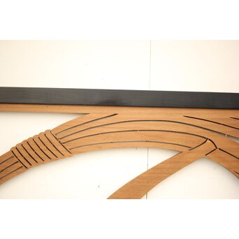 黒枠 マトイ木彫欄間 2枚1組　R2552YD 