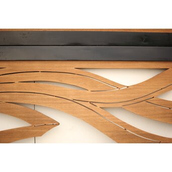 黒枠 マトイ木彫欄間 2枚1組　R2552YD 