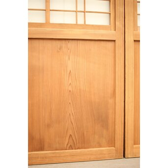 白木格子建具 2枚1組　L1023 