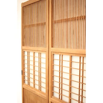 白木格子建具 2枚1組　L1023 