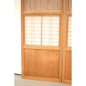 白木格子建具 2枚1組　L1023 