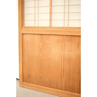 白木格子建具 2枚1組　L1023 