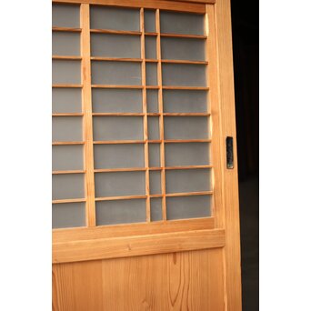 白木格子建具 2枚1組　L1023 