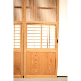 白木格子建具 2枚1組　L1023 