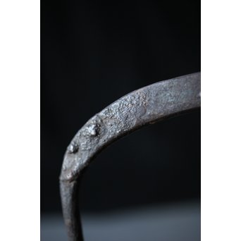 釜師系 千鳥銀象嵌蓋 平丸形鉄瓶　M202 