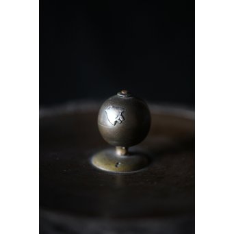 釜師系 千鳥銀象嵌蓋 平丸形鉄瓶　M202 