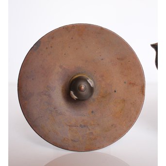 釜師系 千鳥銀象嵌蓋 平丸形鉄瓶　M202 