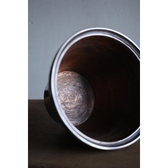 了々斎好 中村宗哲塗蓋 青松堂 南鐐内張広口水指　M203 