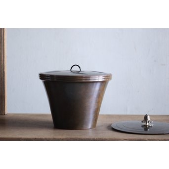 了々斎好 中村宗哲塗蓋 青松堂 南鐐内張広口水指　M203 