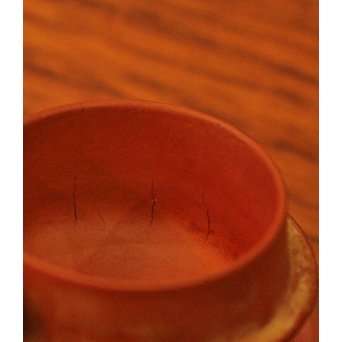 孟臣製 朱泥急須一雙 宜興紫砂壷 単孔 福記 80ml 梨式水平壺　P185 