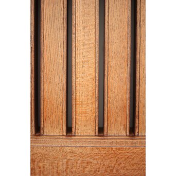 高密度欅材 巾着金具格子蔵戸　W987Y 