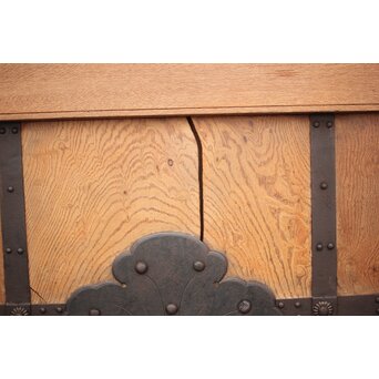 高密度欅材 巾着金具格子蔵戸　W987Y 