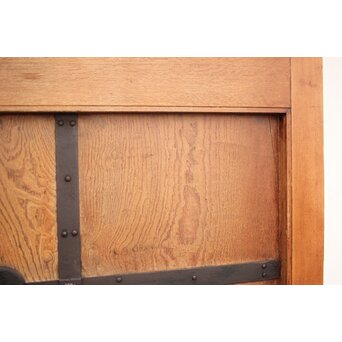 高密度欅材 巾着金具格子蔵戸　W987Y 