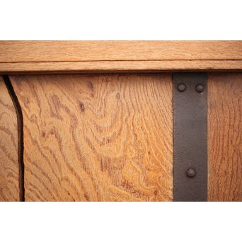 高密度欅材 巾着金具格子蔵戸　W987Y 