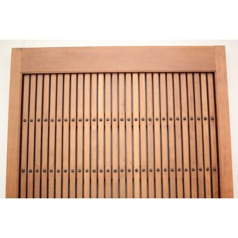 高密度欅材 巾着金具格子蔵戸　W987Y 