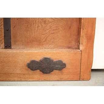 高密度欅材 巾着金具格子蔵戸　W987Y 