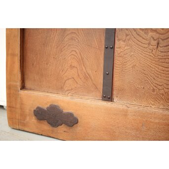 高密度欅材 巾着金具格子蔵戸　W987Y 