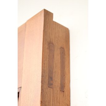 高密度欅材 巾着金具格子蔵戸　W987Y 