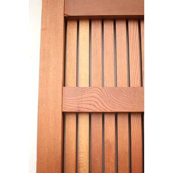 高密度欅材 巾着金具格子蔵戸　W987Y 