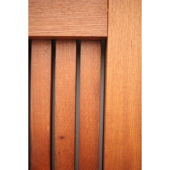 高密度欅材 巾着金具格子蔵戸　W987Y 