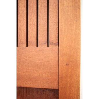 高密度欅材 巾着金具格子蔵戸　W987Y 