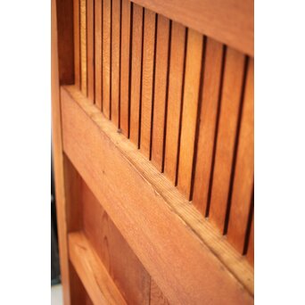 高密度欅材 巾着金具格子蔵戸　W987Y 