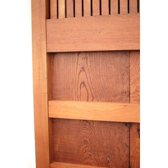 高密度欅材 巾着金具格子蔵戸　W987Y 