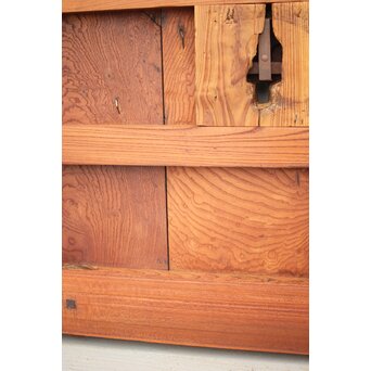 高密度欅材 巾着金具格子蔵戸　W987Y 