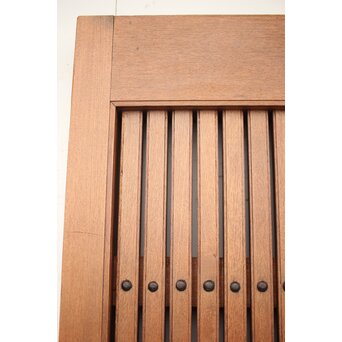 高密度欅材 巾着金具格子蔵戸　W987Y 