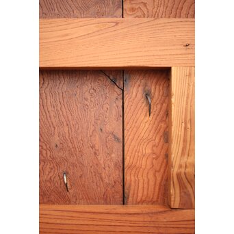 高密度欅材 巾着金具格子蔵戸　W987Y 