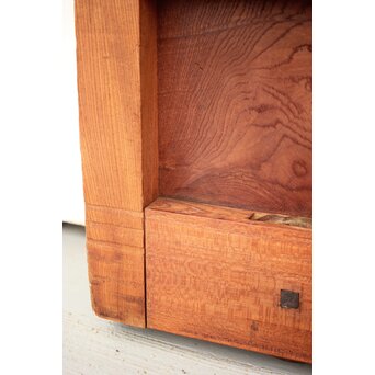 高密度欅材 巾着金具格子蔵戸　W987Y 