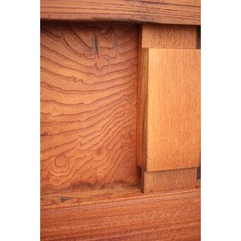 高密度欅材 巾着金具格子蔵戸　W987Y 