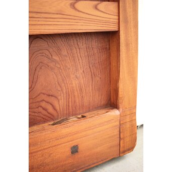 高密度欅材 巾着金具格子蔵戸　W987Y 