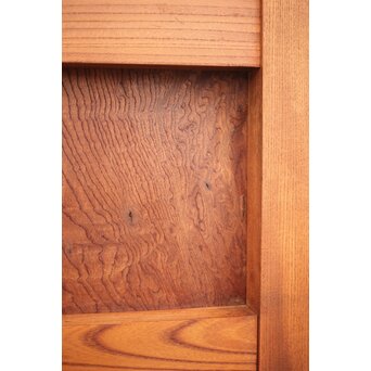 高密度欅材 巾着金具格子蔵戸　W987Y 