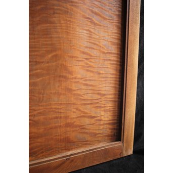 欅框 虎斑栃一枚板 極上建具 4枚1組　B984Y 