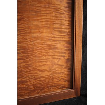 欅框 虎斑栃一枚板 極上建具 4枚1組　B984Y 