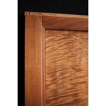 欅框 虎斑栃一枚板 極上建具 4枚1組　B984Y 