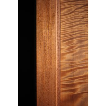 欅框 虎斑栃一枚板 極上建具 4枚1組　B984Y 