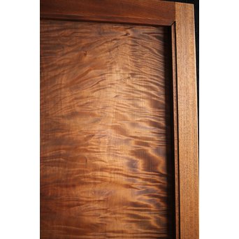 欅框 虎斑栃一枚板 極上建具 4枚1組　B984Y 