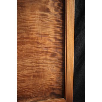 欅框 虎斑栃一枚板 極上建具 4枚1組　B984Y 