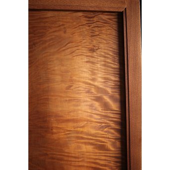 欅框 虎斑栃一枚板 極上建具 4枚1組　B984Y 