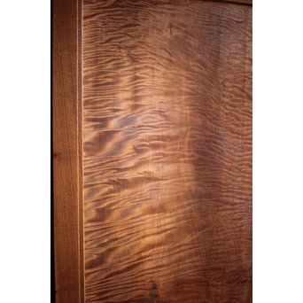 欅框 虎斑栃一枚板 極上建具 4枚1組　B984Y 