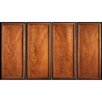 欅框 虎斑栃一枚板 極上建具 4枚1組　B984Y 