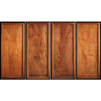 欅框 虎斑栃一枚板 極上建具 4枚1組　B984Y 