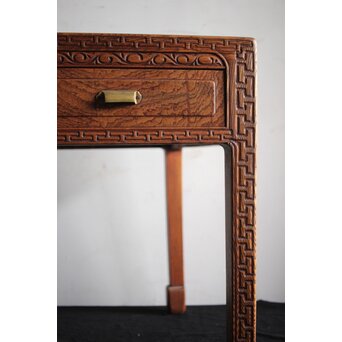 唐物写 彫刻テーブル 机　X226 